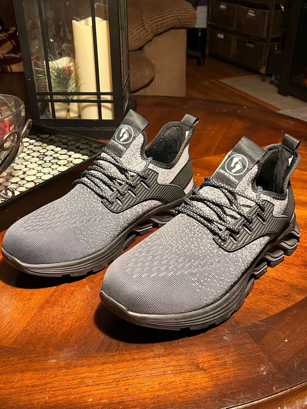 Suadex Steel-toe Work Shoes Black/Grey Breathable upper and Slip-resistant Soles
